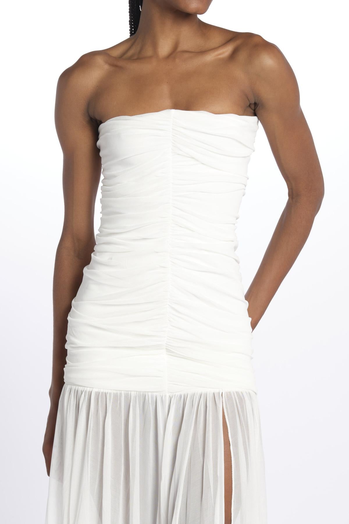 ADELE abito in tulle plisse SS24 9129 WHITE retrofete 
