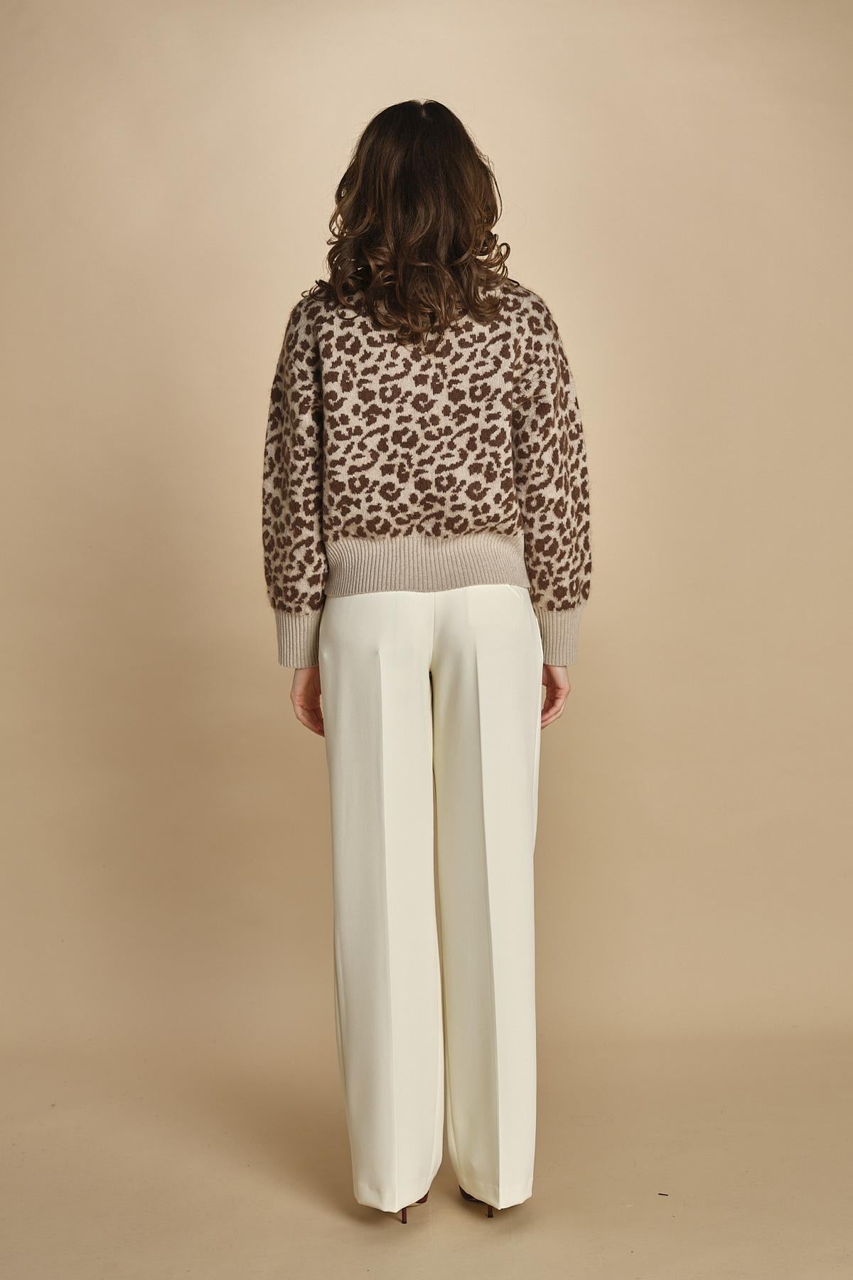 maglia collo alto maculata 32016-355 BEIGE.MORO 25 federica tosi 