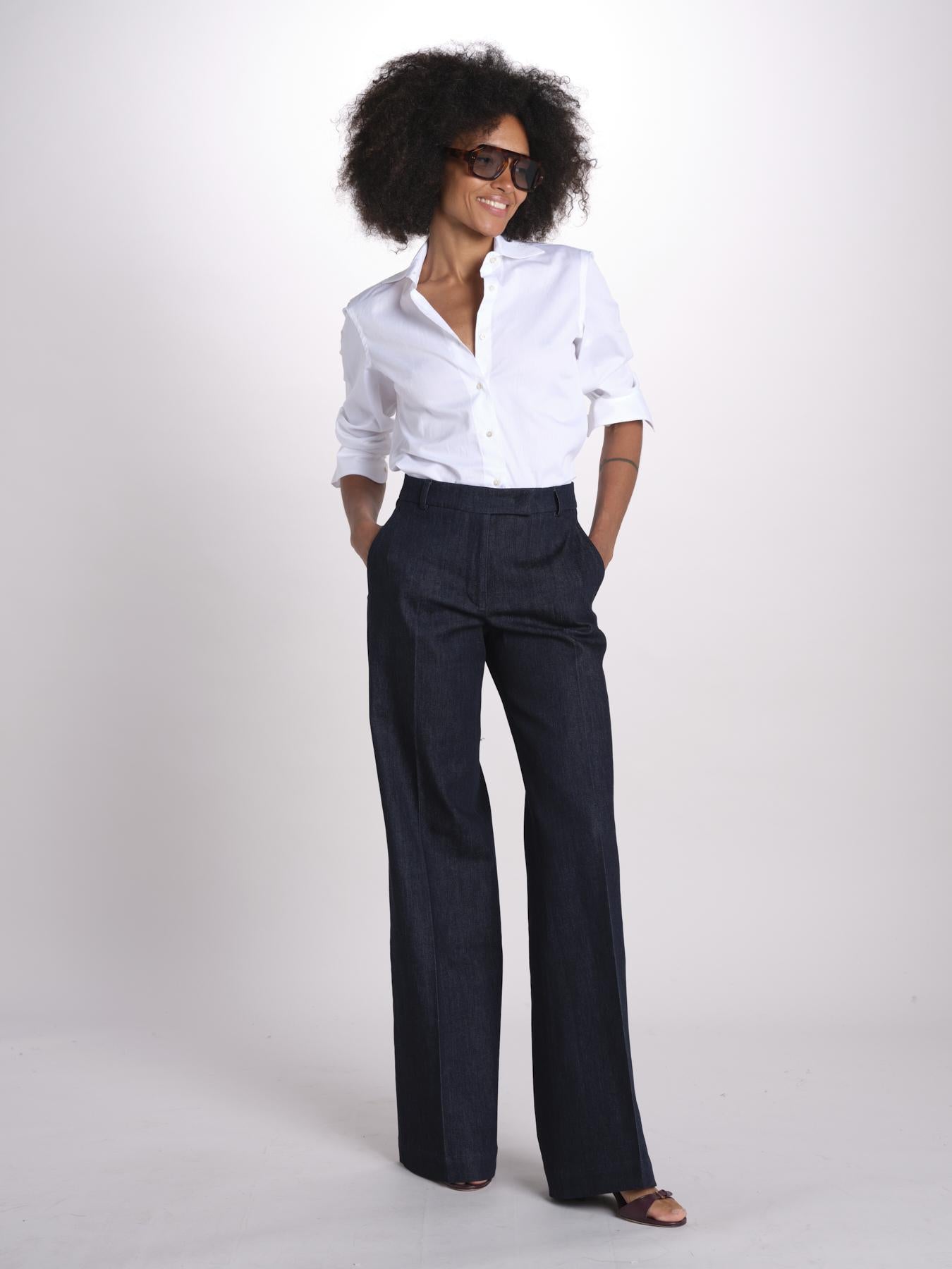 pantalone dritto in cotone MELODY 684 17015 quelledue 
