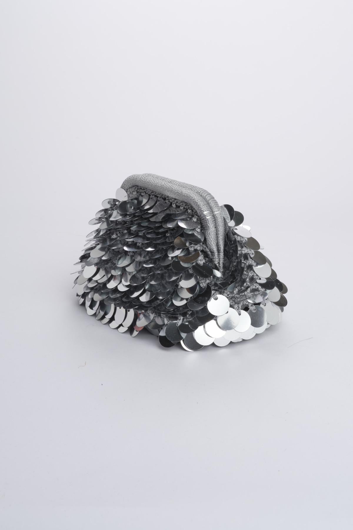 Clutch OIA piccola con paillettes OIA BAG SILVER boheme couture 