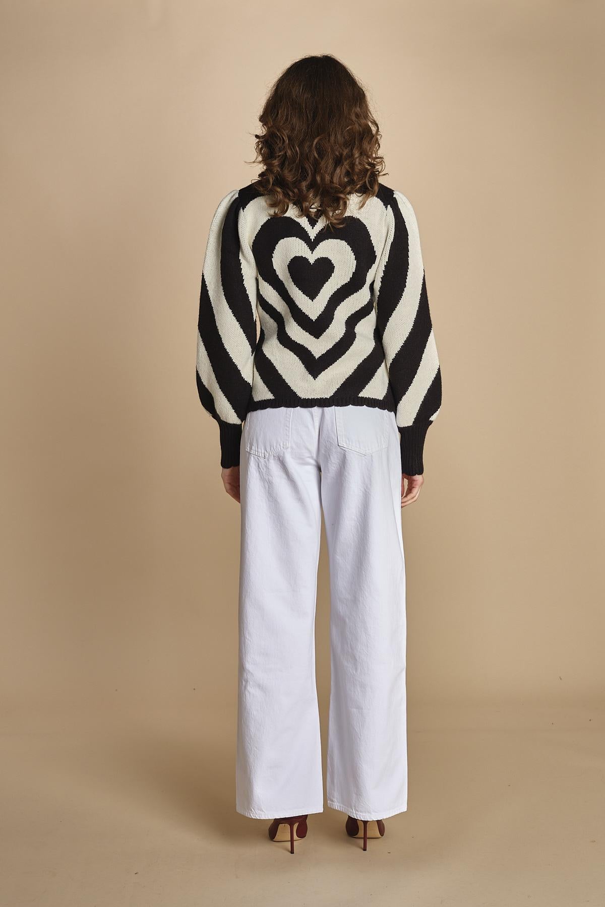 maglia cuore BLACKWHITE HEART 345809 NERO farm rio 