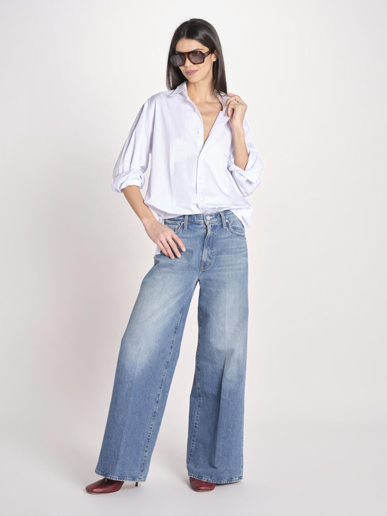 camicia a quadretti 16T524CO252 P115 WHITE ines de la fressange 