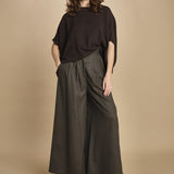 easy shirt in crepon di seta. T2759 DARK BROWN dusan 