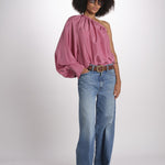 Top monospalla seta MI6M2445 ROSA milaura 