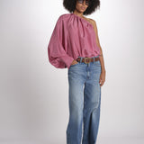 Top monospalla seta MI6M2445 ROSA milaura 