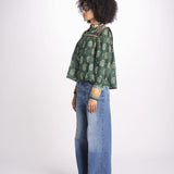 camicia m/l stampa paisley 351137 AYLA GREEN 26009 farm rio 