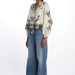 Camicia  KINGSLEY ricamo fiore 091 CREAM sea ny 