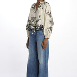 Camicia  KINGSLEY ricamo fiore 091 CREAM sea ny 