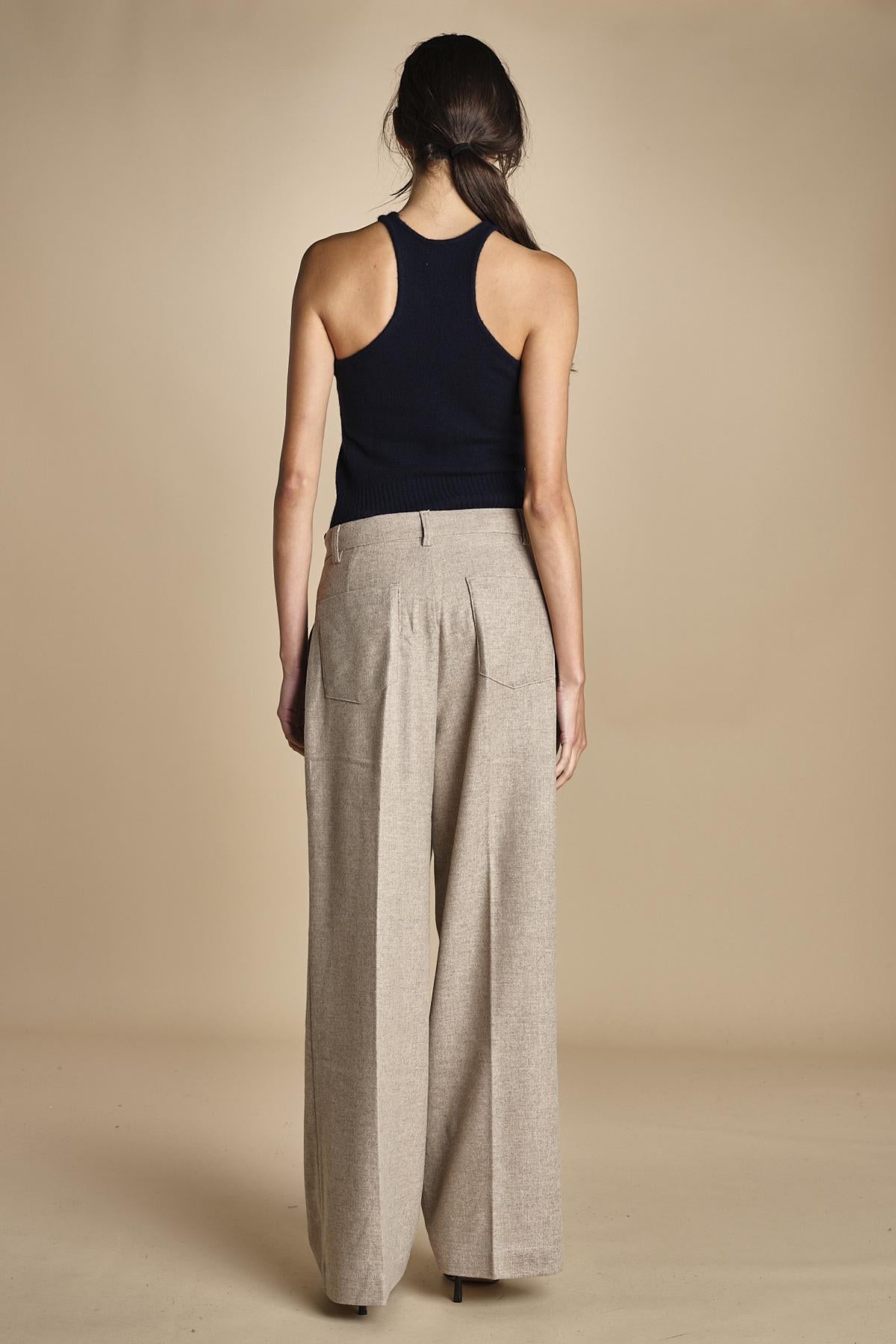 pantalone con pinces NANCY BEIGE true avenue 