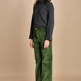 pantalone a zampa con taschine FAUVE WX GREEN fam 