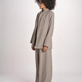 blazer senza bottoni in tessuto diagonale U3043V TORTORA dusan 