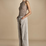 pantalone in velluto cropped ZELDA PEARL GREY true avenue 