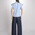 Camicia intarsio maniche alette GIFTY 6EVA04-V09857 AZUR vanessa bruno 