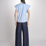 Camicia intarsio maniche alette GIFTY 6EVA04-V09857 AZUR vanessa bruno 