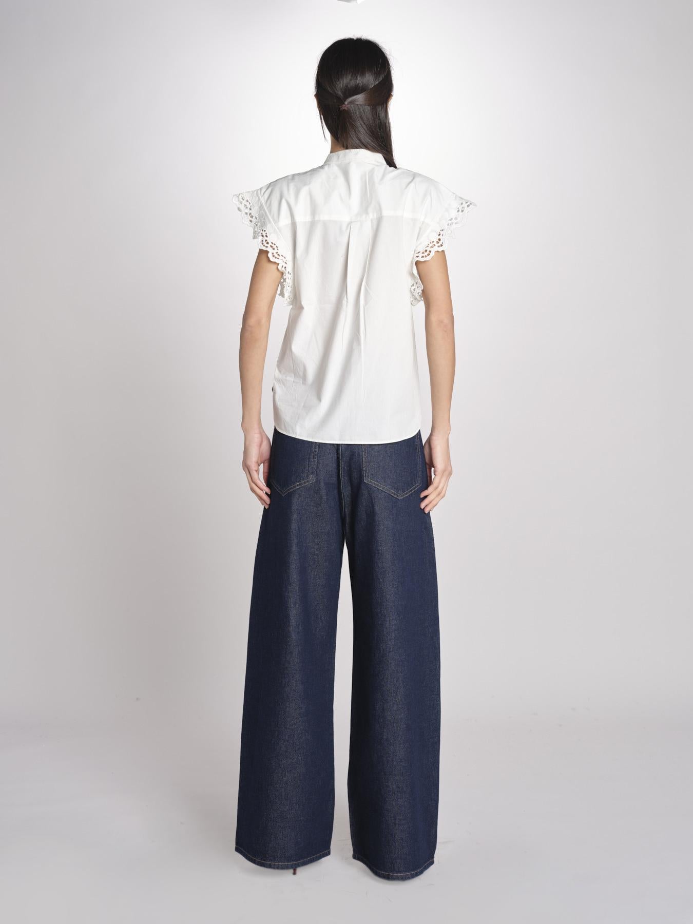 Camicia intarsio maniche alette GIFTY 6EVA04-V09857 ECRU vanessa bruno 