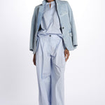 Pant PETRA 2 pinces popeline PETRA PE66 AZZURRO nine in the morning 