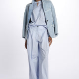 Pant PETRA 2 pinces popeline PETRA PE66 AZZURRO nine in the morning 
