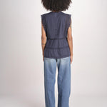 top in voille con pizzo THE SONNET TOP T1473435L NAVY the GREAT 