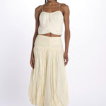 Gonna lunga pieghe CHERRY SKIRT ANTIQUEWHITE scarlett poppies 