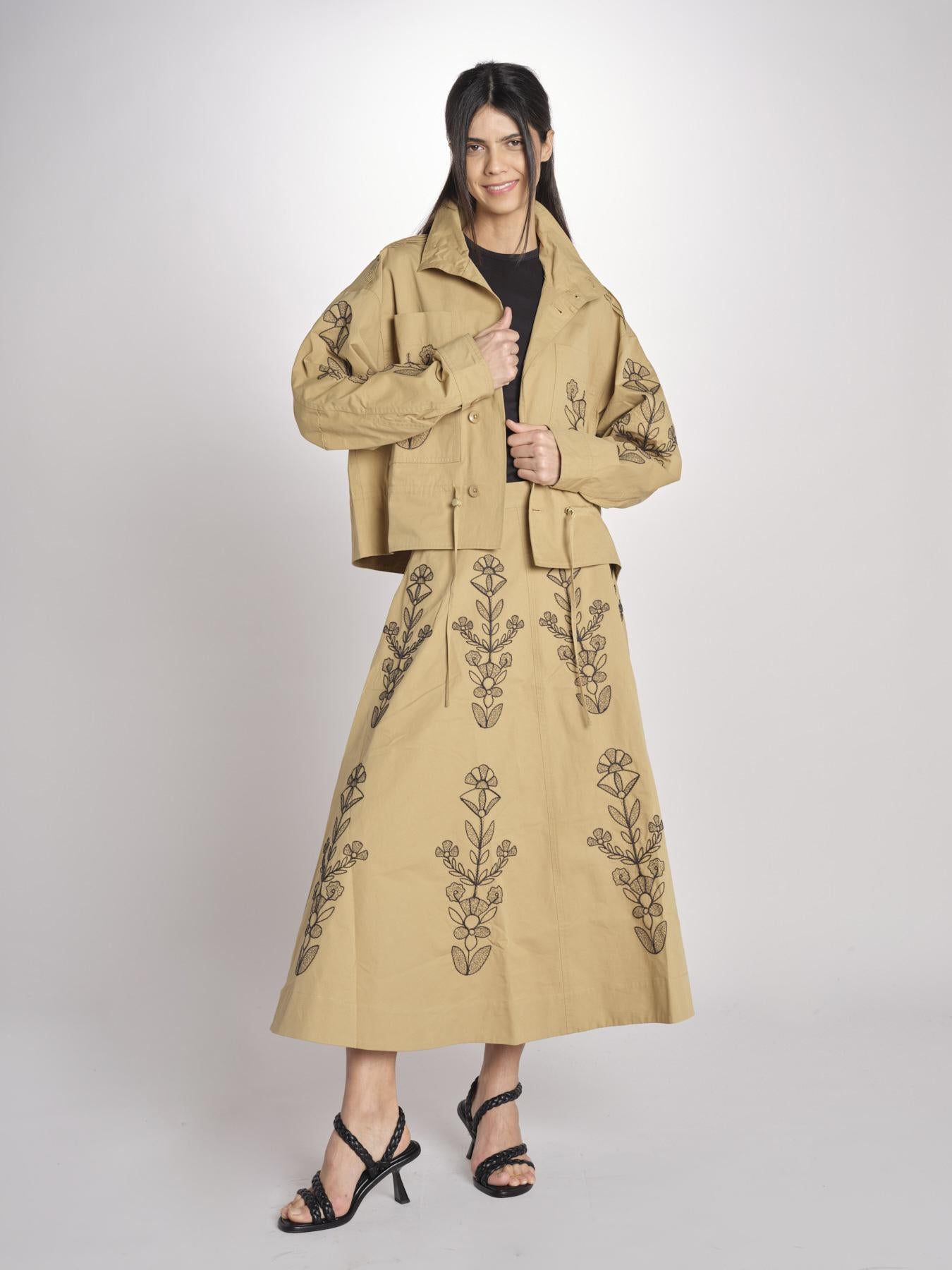 Gonna con ricami MARIA SKIRT MARIA1SKI BEIGE antik batik 