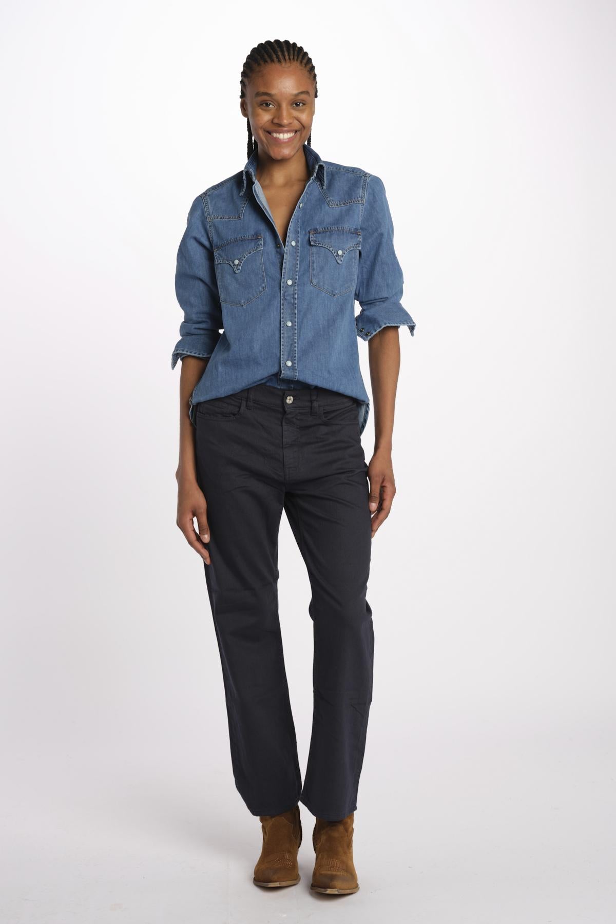 Denim LINDY combo stretto cropped LINDY NAVY true avenue 