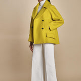 peacot doppiopetto A LINE PEA JACKET A19FV02 NS77 YELLOW martin grant 