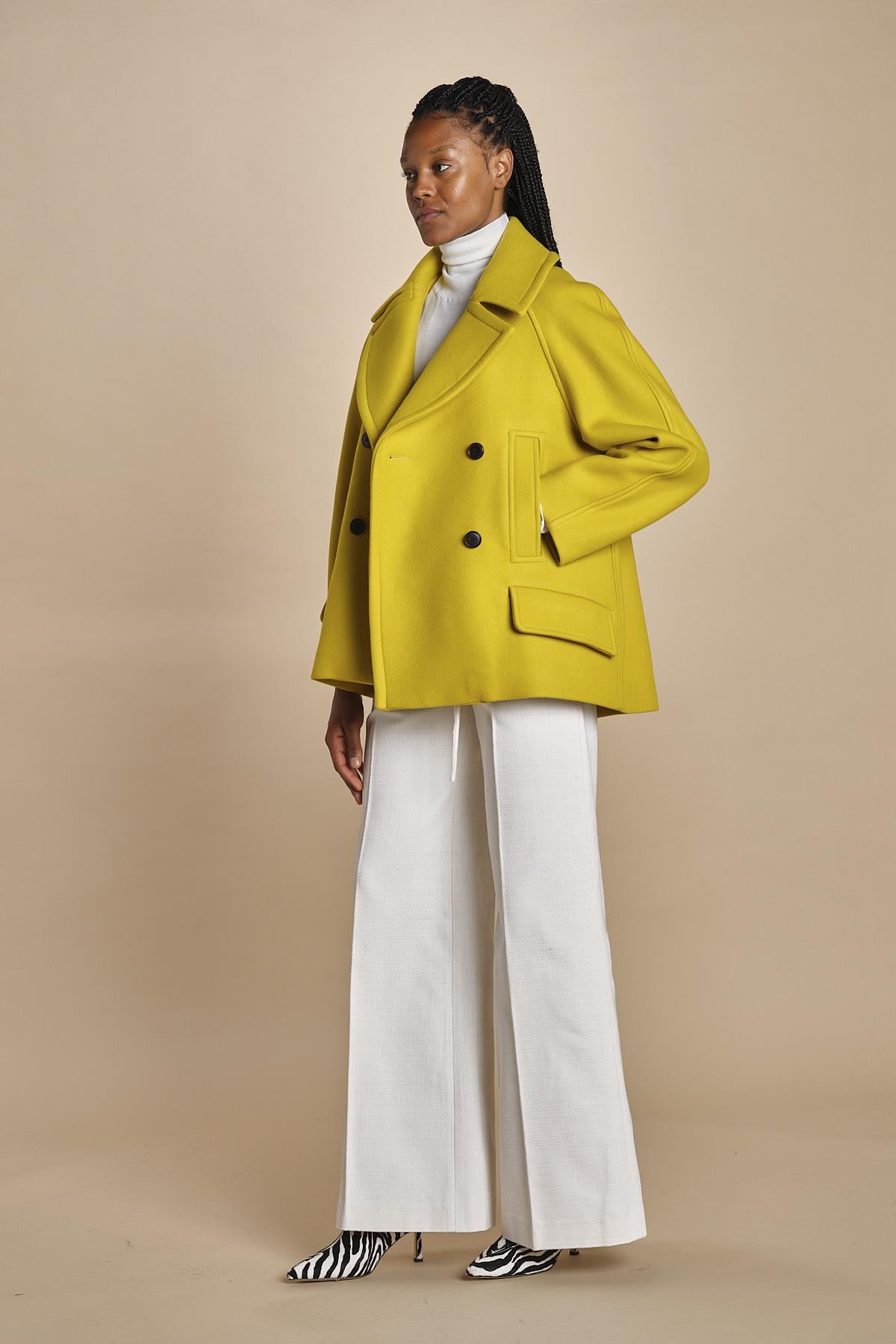 peacot doppiopetto A LINE PEA JACKET A19FV02 NS77 YELLOW martin grant 
