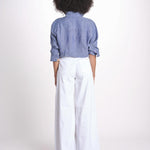 pantalone 4 tasche in misto lino SERENA XML01 001 BIANCO ps don't forget me 