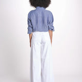 pantalone 4 tasche in misto lino SERENA XML01 001 BIANCO ps don't forget me 