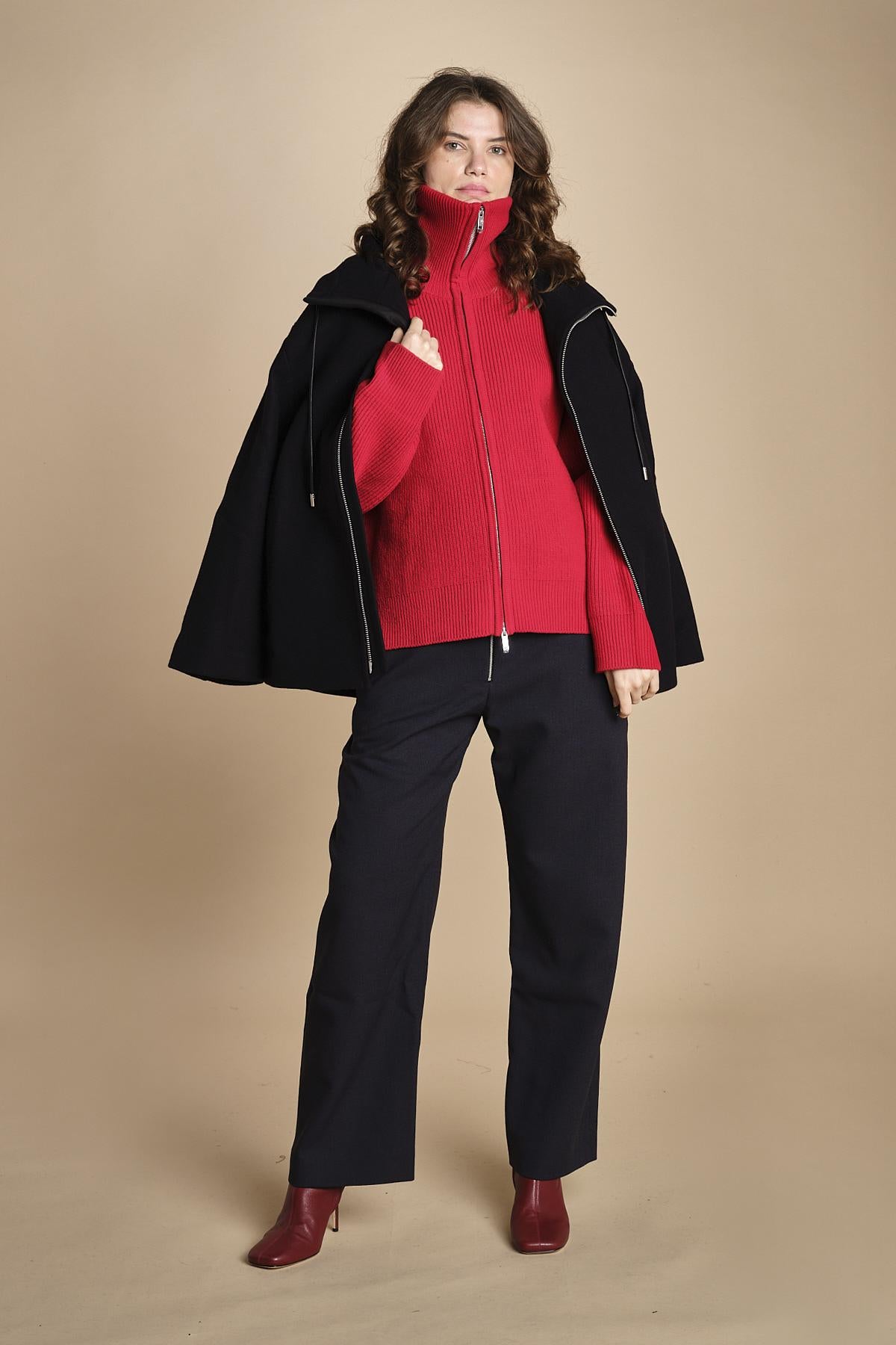 maglia a coste con la zip SANDOS CRIMSON studio nicholson 