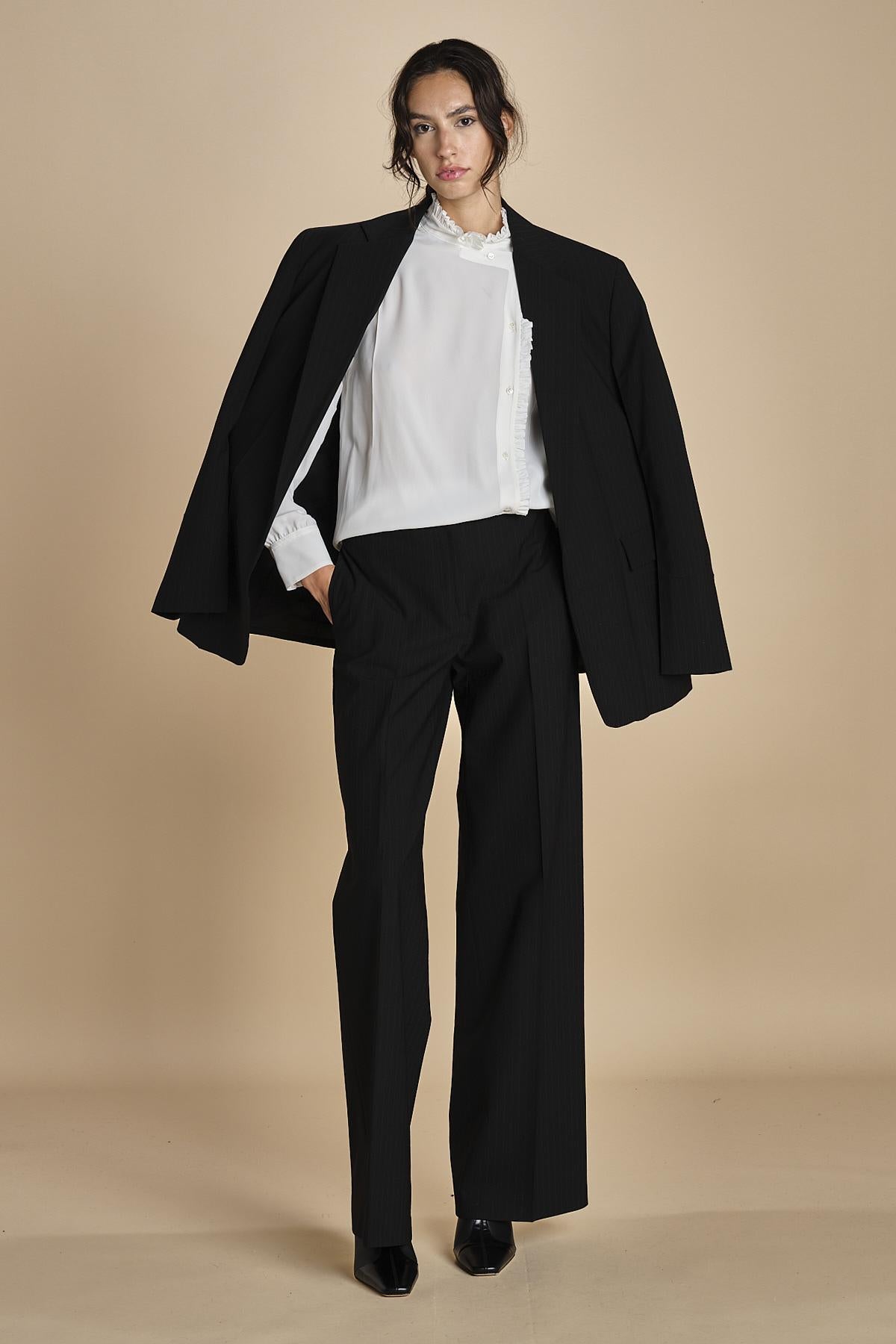 camicia in seta con rouches G0725111 1102 n21 