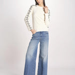 Tshirt in spugna con ricamo MEDROSE OFF WHITE jupe by jackie 