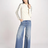 Tshirt in spugna con ricamo MEDROSE OFF WHITE jupe by jackie 