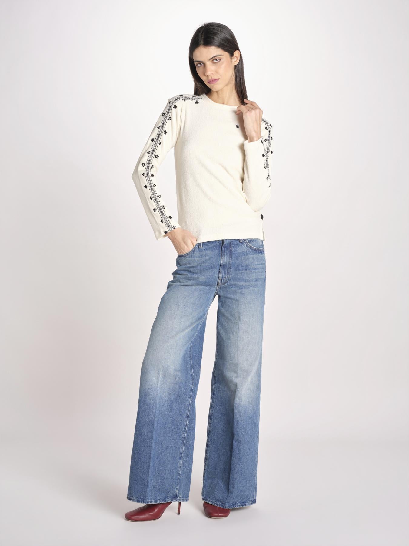 Tshirt in spugna con ricamo MEDROSE OFF WHITE jupe by jackie 