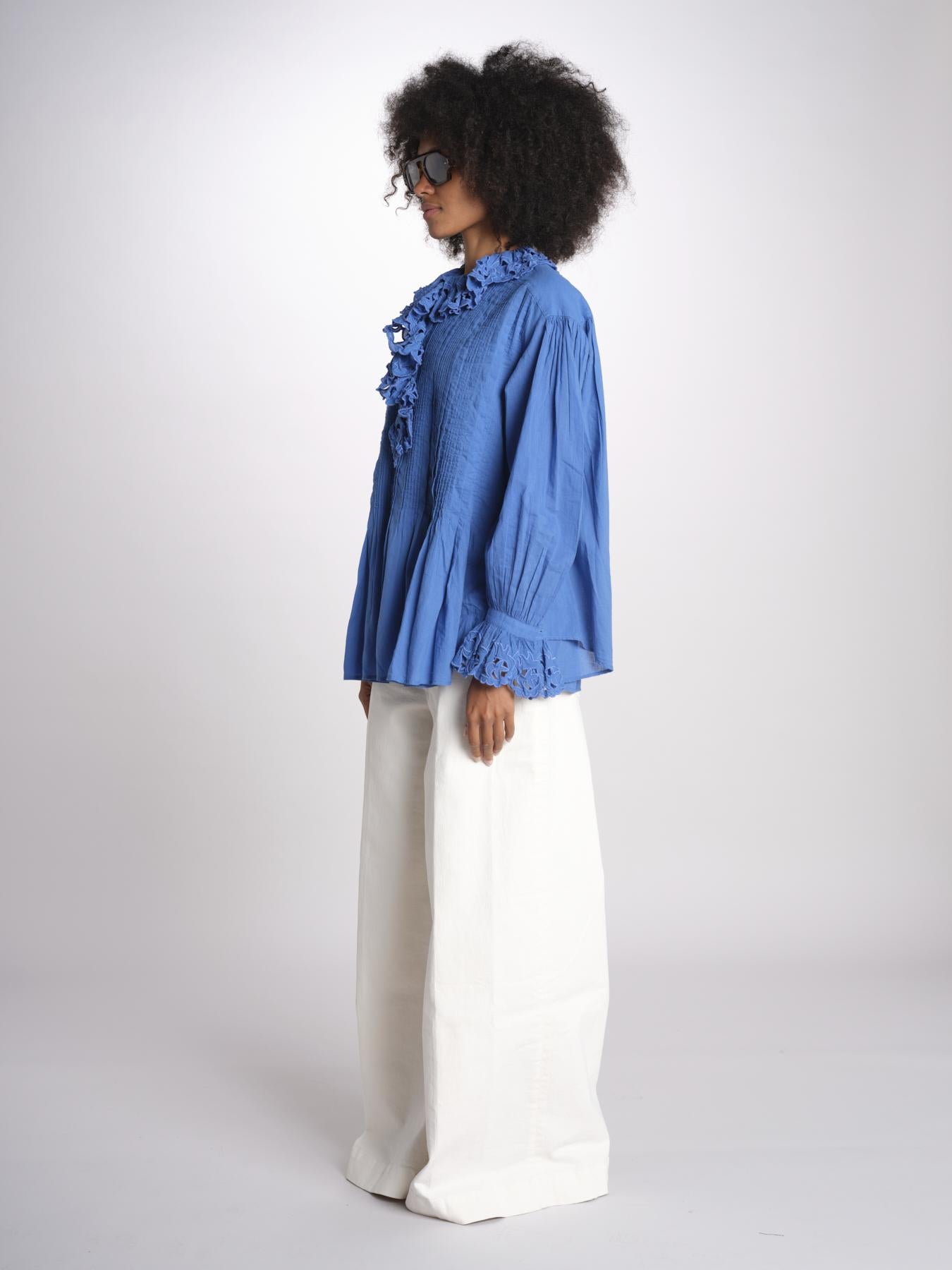 camicia con rouge POEMA SH005 BLUE laurence bras 