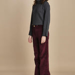 pantalone a zampa con taschine FAUVE WX BORDEAUX fam 