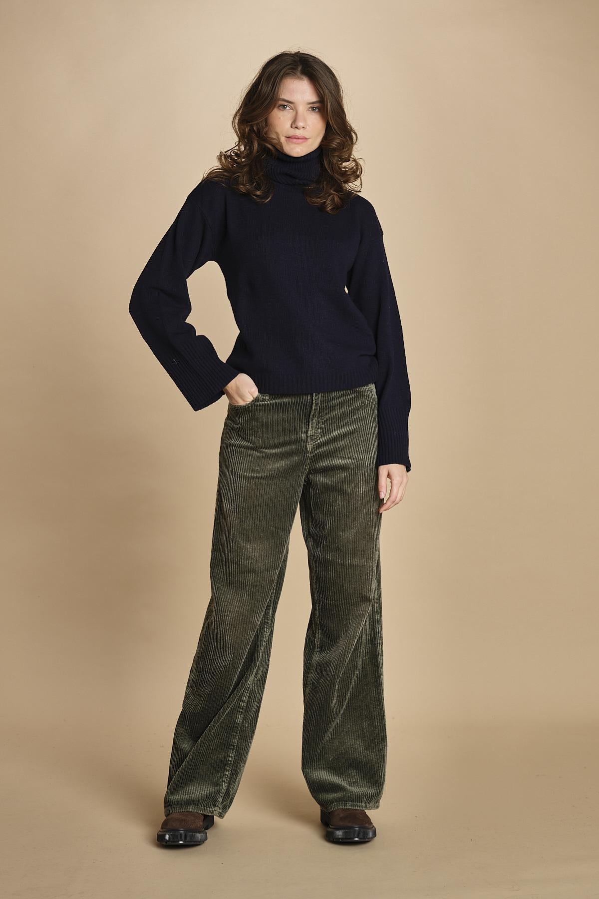 pantalone in velluto PARTHE52 SAGE bellerose 