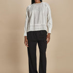 camicia con nervature e ricami FLORITA 2HVA27-V09831 BLANC vanessa bruno 