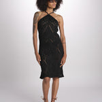 abito lungo in crochet 2610 BLACK nima 