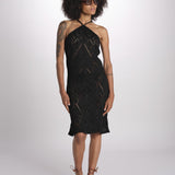 abito lungo in crochet 2610 BLACK nima 