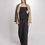 pantalone con pinces in popeline B043-0187-9000 NERO n21 