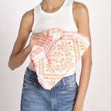 clutch in spugna dipinta a mano PM.25E28. O ORANGE le daf 