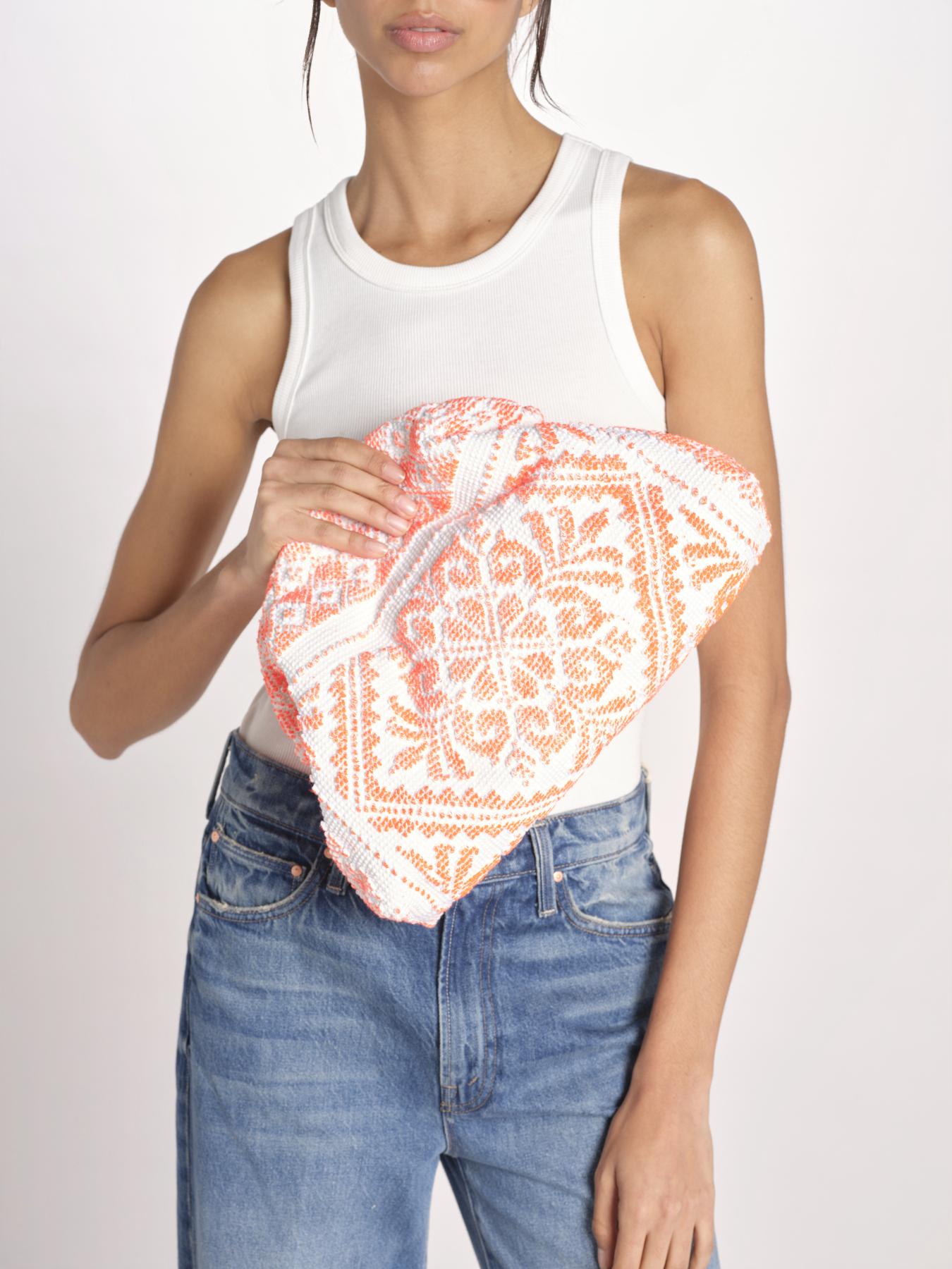 clutch in spugna dipinta a mano PM.25E28. O ORANGE le daf 