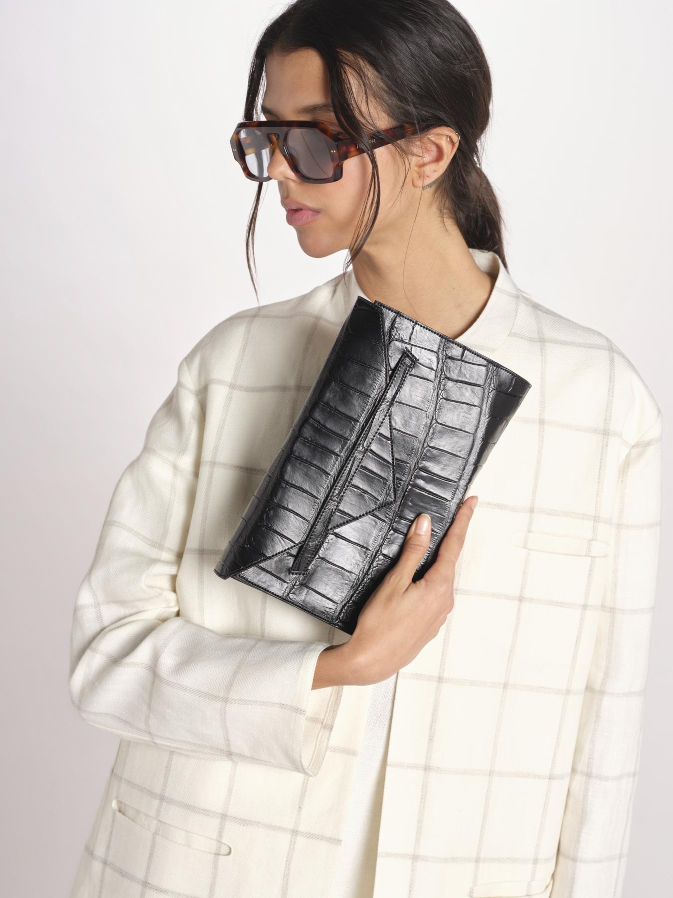 clutch in coccodrillo CLUTCH NERO milaura 