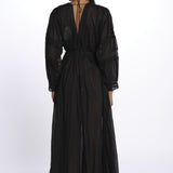 IBIZA maxi abito con scollo e maniche lunghe IBIZA NOIR laraethnics 