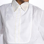 camicia con colletto in pailletes BE24552 WHITE milaura 