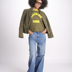 t-shirt con bordi a contrasto JWTS02851 TILLEUL 324 zadig & voltaire 