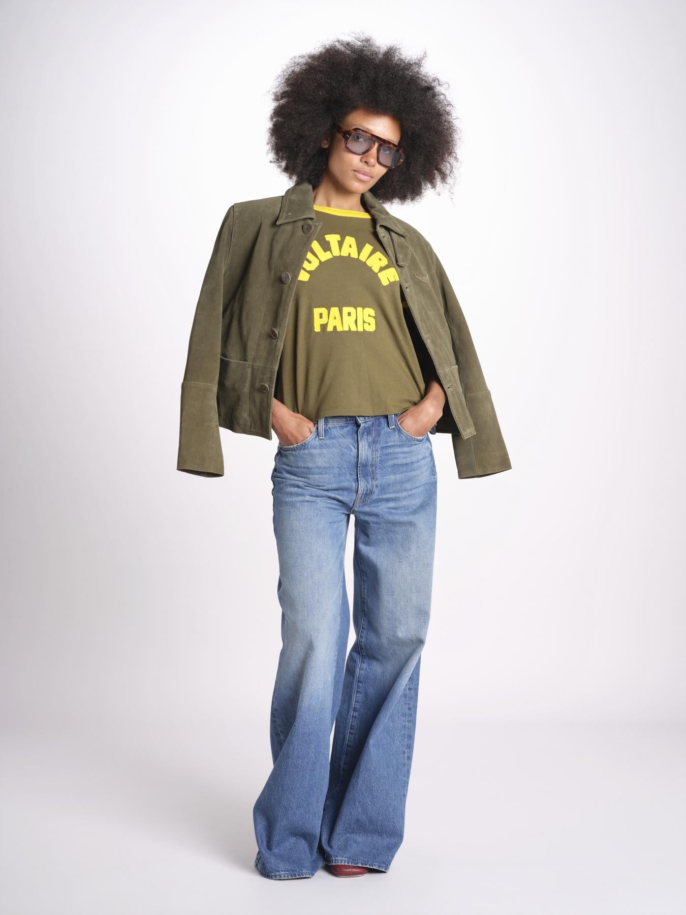t-shirt con bordi a contrasto JWTS02851 TILLEUL 324 zadig & voltaire 