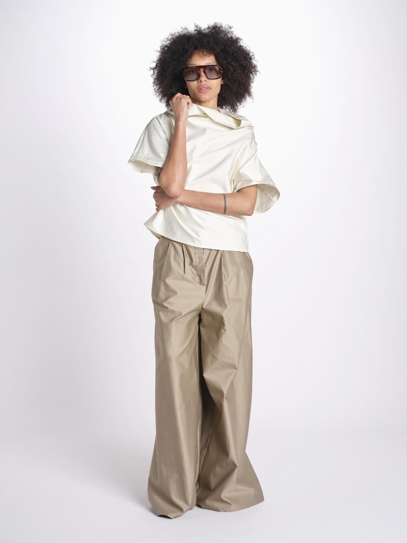 t-shirt in cotone tasatello U2167 SHIRT IVORY dusan 