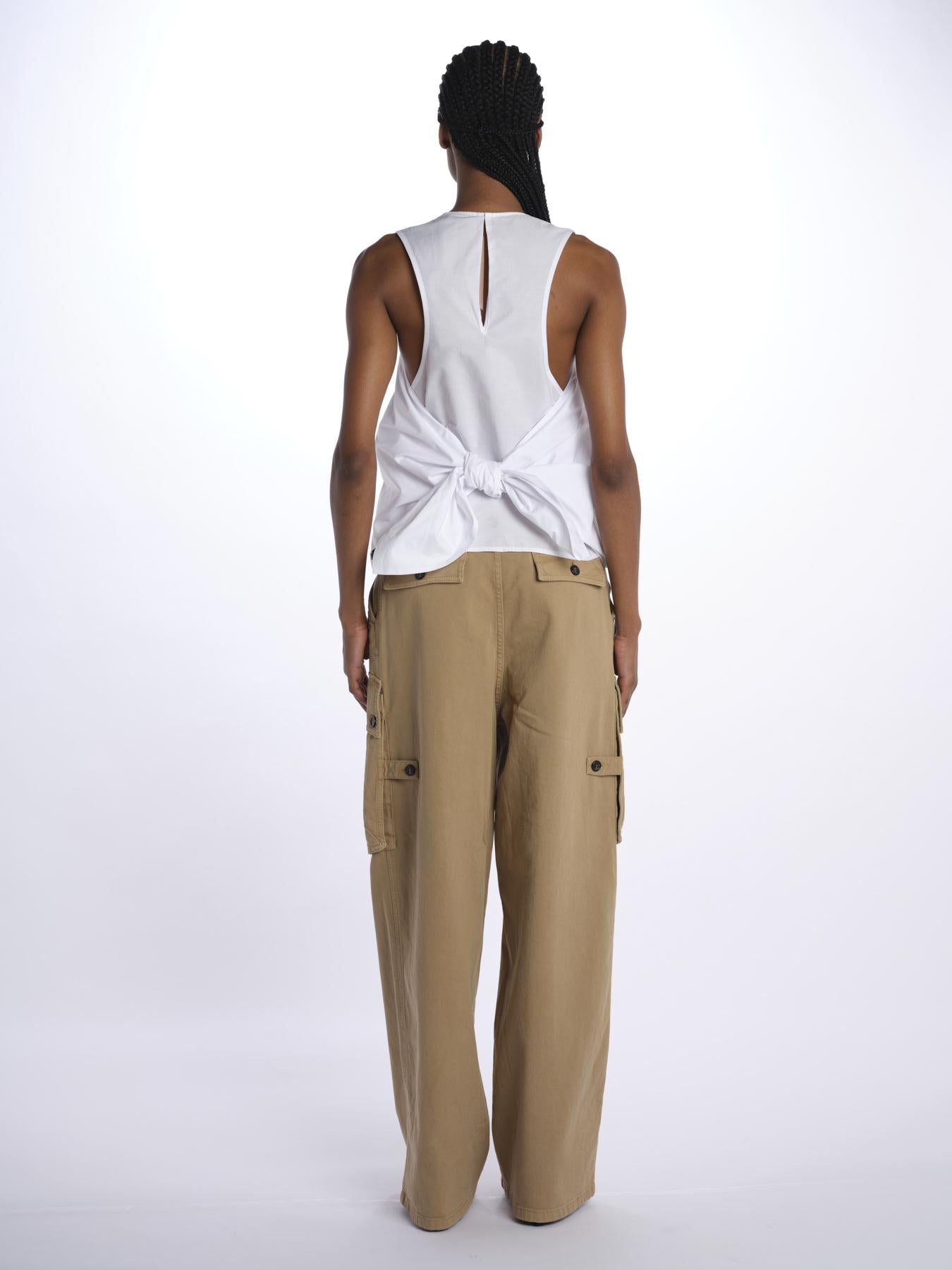Top nero popeline con nodo G101 0132 1101 n21 
